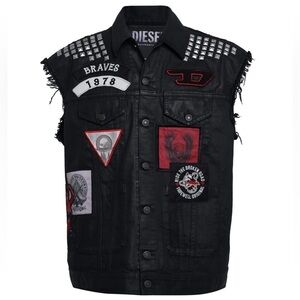 RARE Diesel X Days Gone PS4 Game Collab Leather Jacket Vest With Embroidery S